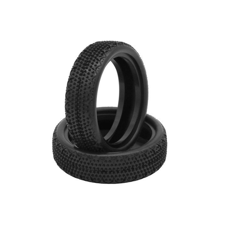 HR003-0312 Hot Race Pair Of 110 Tyres Carpet 2Wd Soft/Medium Front