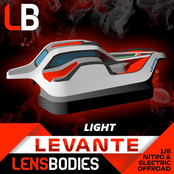 HRLB08LVT-L Hot Race 1/8 Offroad Body Levante Light Weight