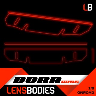 HRLB08STIFF+WING Hot Race 1/8 Onroad Body Stiffener Bora + Wing