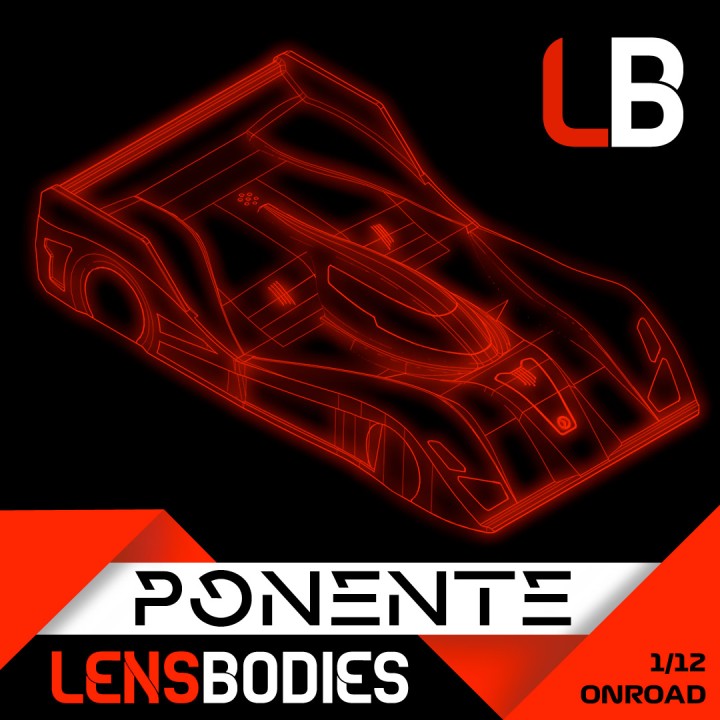 HRLB12PNT-UL Hot Race 1/12 Onroad Body Ponente Ultra Light Weight