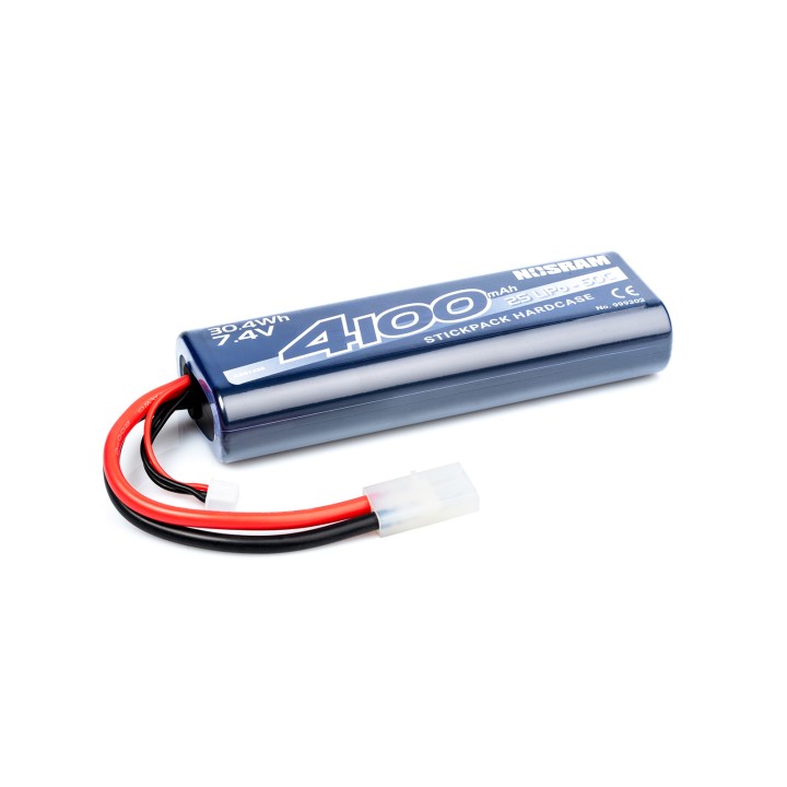 N999302 Nosram Lipo 4100 2S 50C Stickpack Hardcase - Tamiya Plug