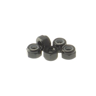 69223 Hiro Seiko 3mm Alloy Nylon Nut [Black]