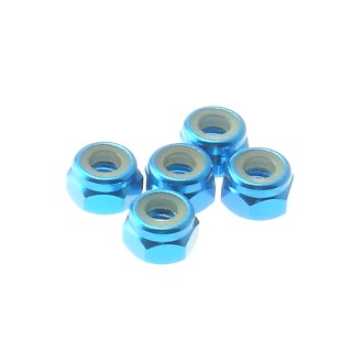 69225 Hiro Seiko 4mm Alloy Nylon Nut [Tamiya-Blue]