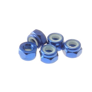 69226 Hiro Seiko 4mm Alloy Nylon Nut [Yokomo-Blue]