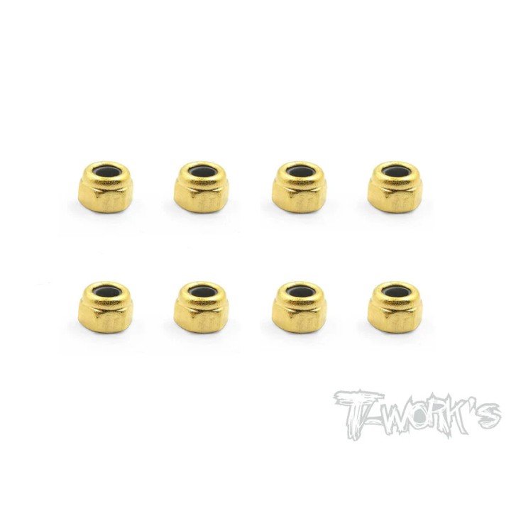 GSS-3LN T-Works Golden Plated M3 Lock Nuts (8Pcs.)