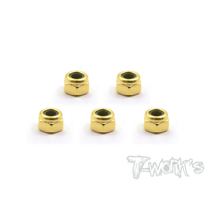 GSS-4LN T-Works Golden Plated M4 Lock Nuts (5Pcs.)