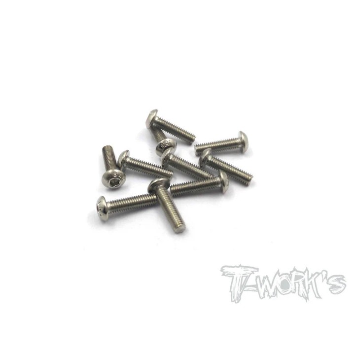 NSS-312B T-Works 3mmx12mm Nickel Button Head Screw (10Pcs)