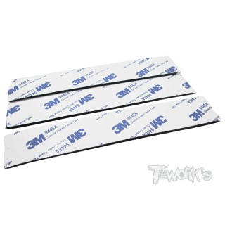 TA-076 T-Works Black Adhesive Velcro Tape 25mm X 150mm (3Pcs.)