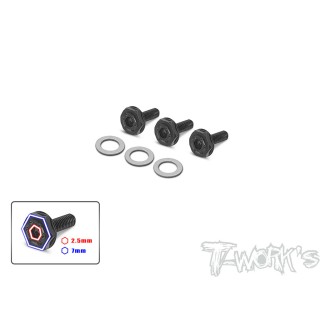TG-073 T-Works Steel Low Profile Clutch Screw 3Pcs.