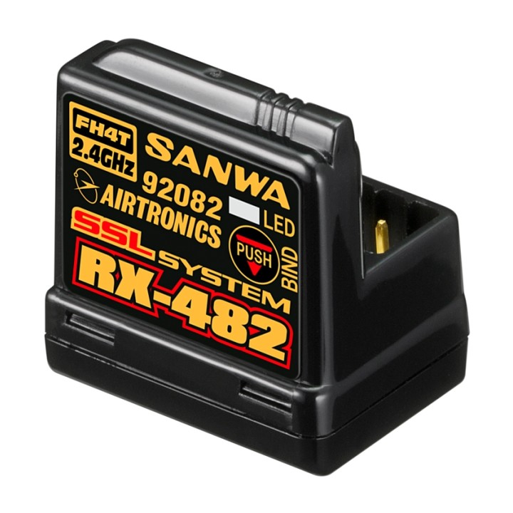 Sanwa RX-482 2.4GHz 4-Ch FHSS-4 SSL Telemetry Receiver w/Int. Antenna