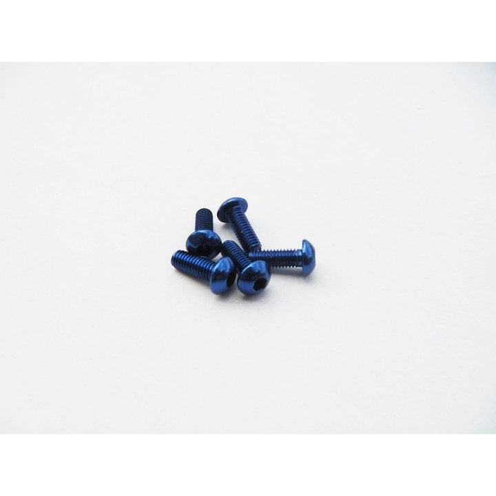 69623 Hiro Seiko Alloy 7075 Hex Button Screw M3X6 [Y-Blue]
