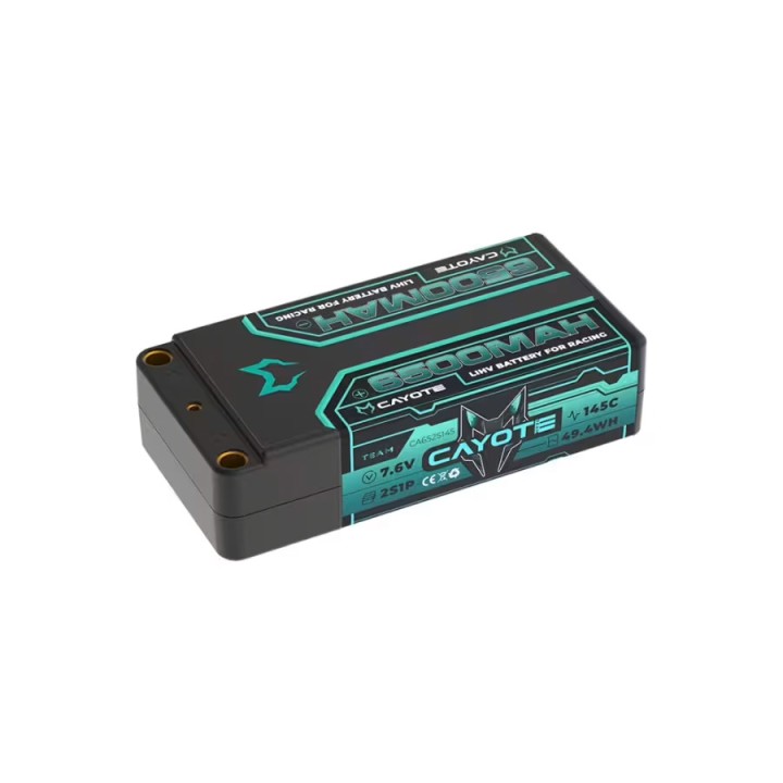 CAYOTE Racing 6500mAh 2S Shorty LiPo Battery 7,6V 145C 228g