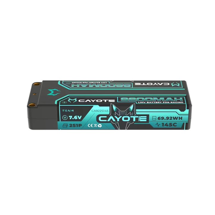 CAYOTE Racing 9200mAh 2S LiPo Battery 7,6V 145C 319g