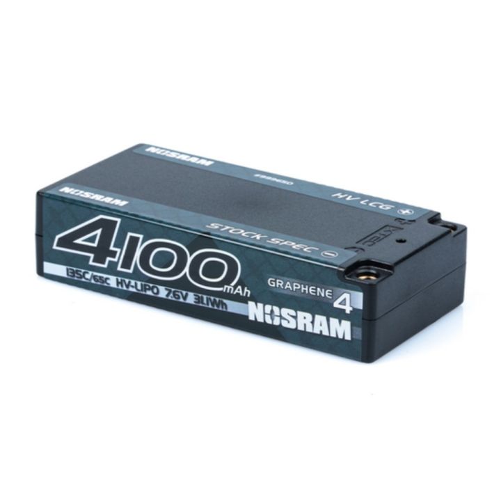 Nosram HV LCG Stock Spec Shorty Graphene-4 4100Mah Hardcase Battery - 7.6V Lipo - 135C/65C