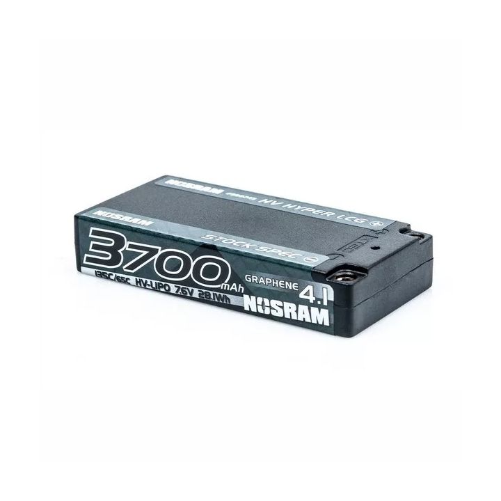 Nosram HV Hyper LCG Stock Spec Shorty GRAPHENE-4.1 3700mAh Hardcase Battery - 7.6V LiPo - 135C/65C