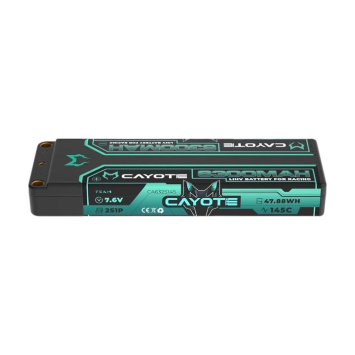 CAYOTE Racing 6300mAh 2S LiPo Battery 7,6V 145C 226g